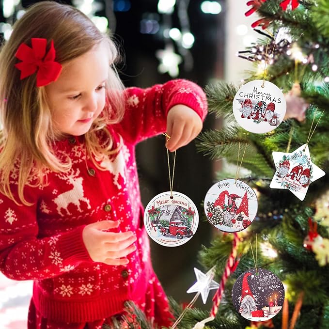Ceramic Christmas Tree Ornaments Xmas Decorations Mini Ornament for Small Decorating Tree Cute Hanging Car Christmas Trees Decorated Farmhouse Ornaments