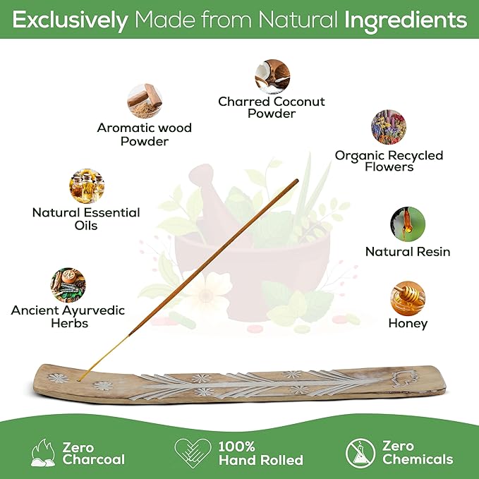 Satya Patchouli Incense Sticks, Satya Bng (Bangalore) Insenses 15gmx3 Pack (45 GMS) with Raajsee Incense Holder Bundle, Satya Nagchampa Natural Incense