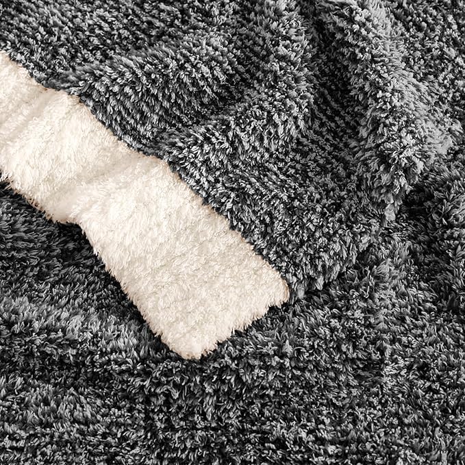 WRENSONGE Throw Blanket Cationic Dyeing Black Soft Cozy Fluffy Warm Hand Made Weave Throw Blankets for Couch, Sofa, Chair, Bed, Camping, Picnic, Travel Lightweight Bed Blanket - 60"x80"