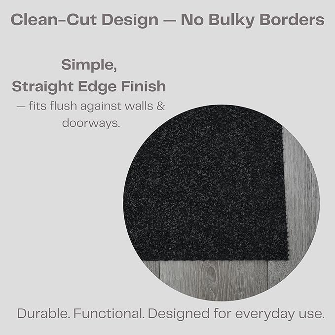 iCustomRug Hallway Runner Rug – 3x10ft Black, Indoor/Outdoor, Non-Slip Rubber Backing, Low-Profile All-Weather Carpet, Non-Shedding & Easy Care, Entryway Mat Ideal for High Traffic Areas