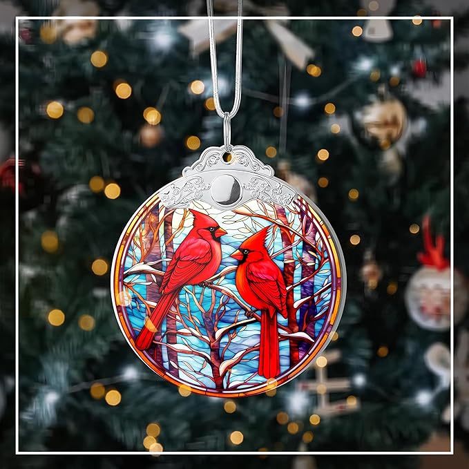 Cardinal Christmas Ornaments, Cardinal Ornament, Symbolizing Love and Memory, Elegant Holiday Keepsake Gift for Family and Friends, Memorial Tree Décor, Christmas Ornaments