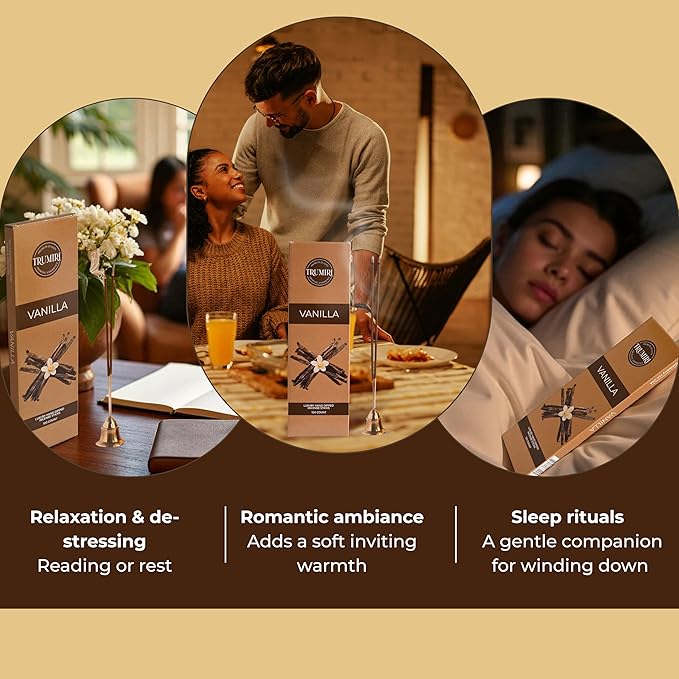 Vanilla Incense Sticks - Pack of 100 Insence-Sticks - Inciensos Aromaticos para La Casa Made with Natural Inscent Ingredients - Scented Insence Non Toxic Incents