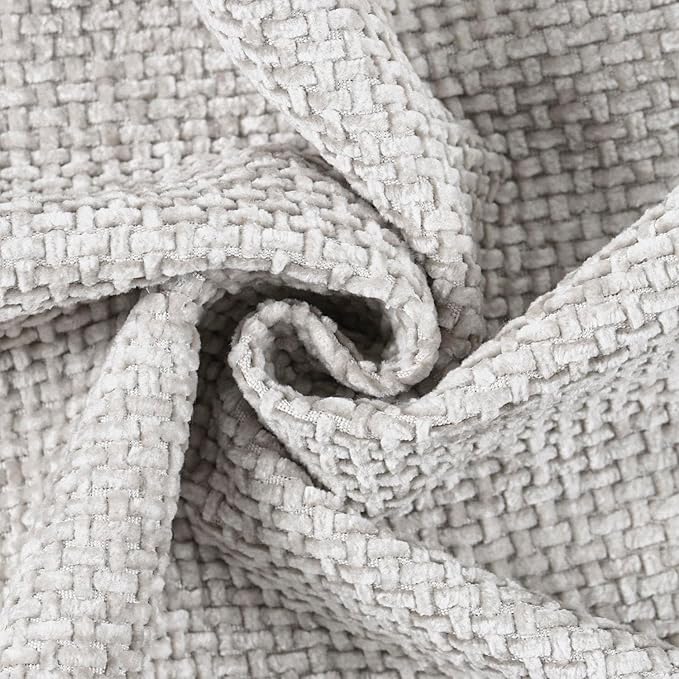 MADIZZ Chenille Velvet Throw Pillow Covers with Flange Set of 2 Super Soft Boho Textured Pillow Covers Decorative Throw Pillowcases Modern Farmhouse Home Decor for Sofa Bedroom Oatmeal 12x20 Inch