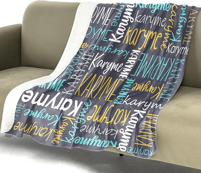 Personalized Name Blanket for Kids and Adult Customized Blanket for Boys Girls Baby Personalized Blanket and Throws Super Soft