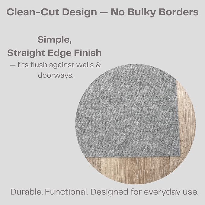iCustomRug Mudroom Mat – 4x7ft Grey, Indoor/Outdoor, Non-Slip Rubber Backing, Low-Profile All-Weather Carpet, Non-Shedding & Easy Care, Entryway Mat Ideal for High Traffic Areas