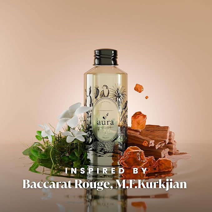 A U R A - Corsica Fragrance Oil for Waterless Scent Diffuser - Inspired by M.F.K Baccarat Rouge | 1.7 fl oz / 50 ml Essential Oil Blend for Aromatherapy & Hotel Collection Diffuser