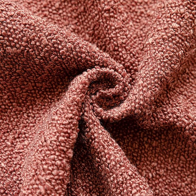 Foindtower Pack of 2, Decorative Textured Boucle Throw Pillow Covers Accent Solid Pillow Cases Soft Cozy Couch Cushion Case for Chair Sofa Bedroom Living Room Home Decor 16x16 Inch Orange Rust Red