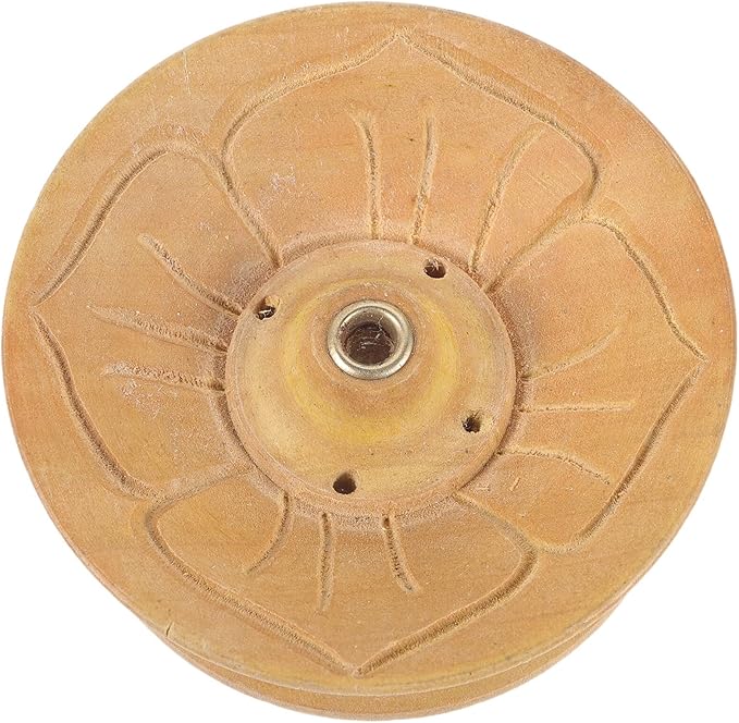 Nepal Wooden Incense Rope Burner Lotus-Shaped Home Incense Holder Tray for Meditation and Office Relaxation Stylish Decorative Ash Catcher with Smooth Practical Design