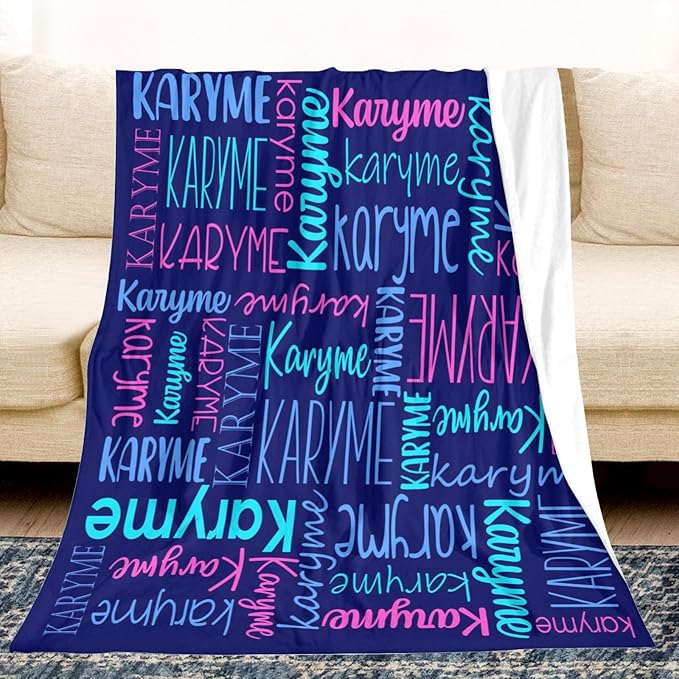 Personalized Name Blanket for Kids and Adult Customized Blanket for Boys Girls Baby Personalized Blanket and Throws Super Soft