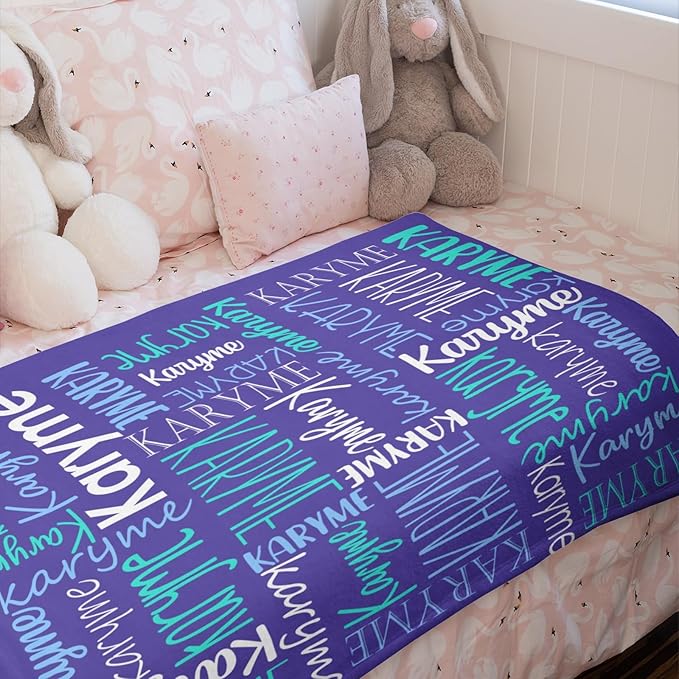 Personalized Name Blanket for Kids and Adult Customized Blanket for Boys Girls Baby Personalized Blanket and Throws Super Soft