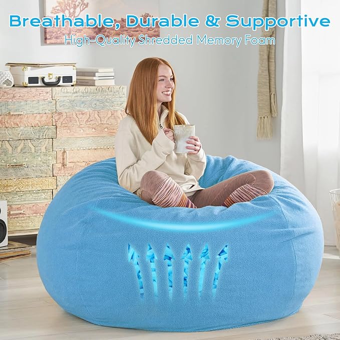 Bean Bag Filler, 40lbs Shredded Memory Foam Filling, Bean Bag Chair Filling Stuffing, Bean Bag Refill Insert, Punching Bag Filler, Pillow Filler Stuffing for Stuffed Animals/Couch/Dog Bed/Coop