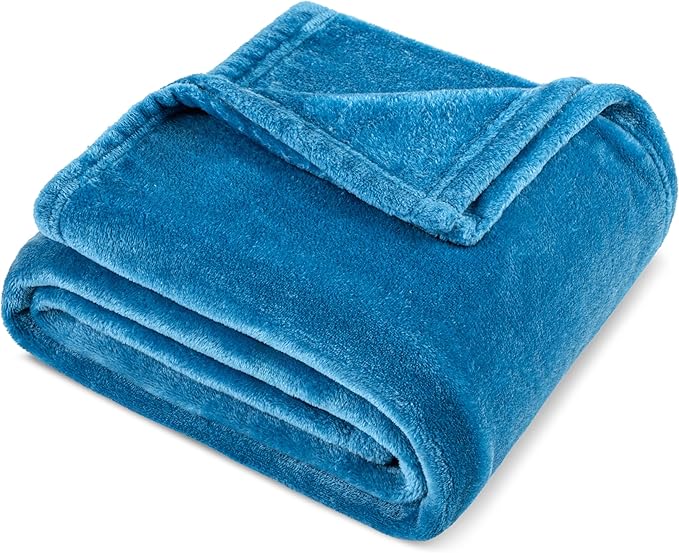 PAVILIA Turquoise Fleece Throw Blanket for Couch, Teal Blue Soft Fuzzy Flannel Throw for Sofa, Luxury Plush Microfiber Bed Blanket, Cozy Home Decorative Velvet Gift Blanket, 50x60
