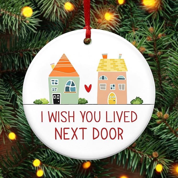 TEEZWONDER Christmas Friend Gifts for Women - Ceramic Christmas Ornaments 2025 - Long Distance Friendship Gifts for Friends Women Sisters, Friend Ornament Gift for Xmas Decorations