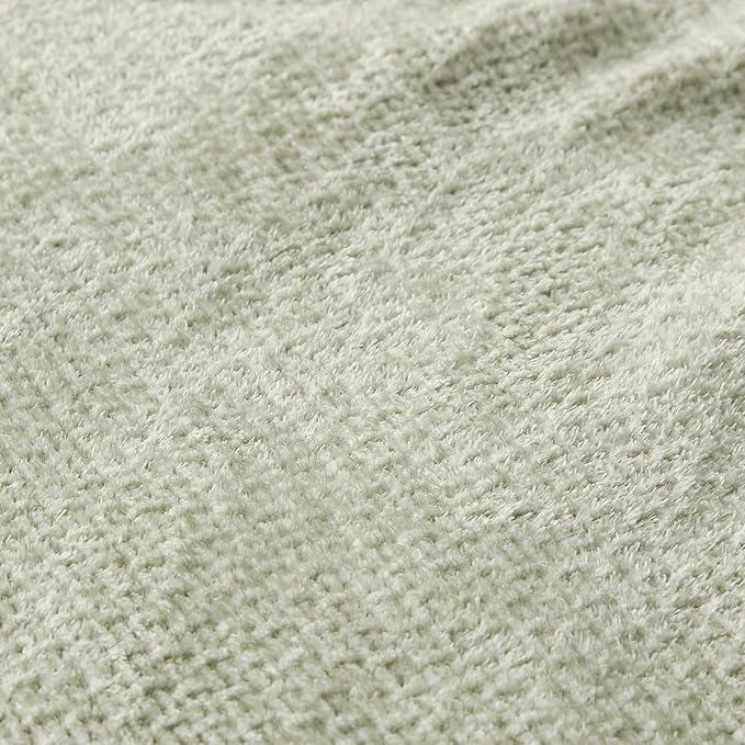 SLEEP ZONE Throw Blanket for Couch -Green Throw Blankets for Bed and Living Room Sofa Chair Home Decoration, Warm Cozy Jersey Knit Blanket (60x80in, Light Green)