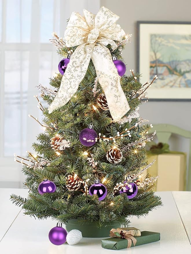 1.57" Purple Christmas Balls Ornaments 40 Pcs Shatterproof Christmas Ornaments Set Halloween Balls Ornaments Dark Purple Ornament for Xmas Tree Holiday Party
