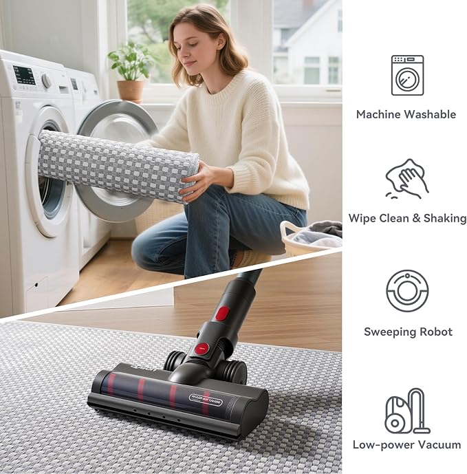 2x3 ft Indoor Door Mat Entryway Rug Non Slip Woven Washable Area Rugs Kitchen Mats for Floor, Front Entry Rug Entrance Doormat for Hall Porch Bathroom Kitchen Bedroom, Easy Clean, Gray 24"x36"
