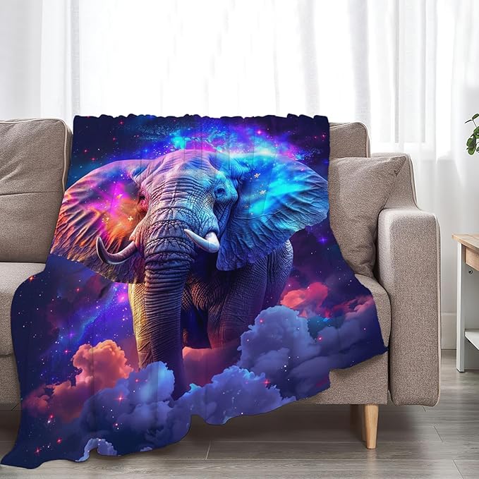 Tijuboni Elephant Throw Blanket Elephant Gifts for Girls Boys Women Men Kids Adults Soft Flannel Fleece Blanket for Couch Sofa Bed Home Decor 50"x60"