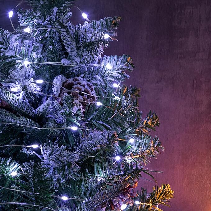 Fairy Lights Plug in,400FT 1200LEDs Waterproof Led String Lights,8 Modes Remote Twinkle Light for Outdoor Indoor Christmas Wedding Birthday Garden Party Decorations,Silver Wire,Cool White