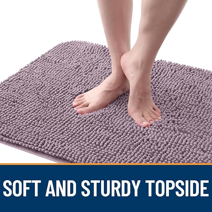 OLANLY Dog Door Mat for Muddy Paws 32x20, Absorbs Moisture and Dirt, Absorbent Non-Slip Washable Doormat, Quick Dry Chenille Mud Mat for Dogs, Entry Indoor Entryway Carpet for Inside Floor, Deep Plum
