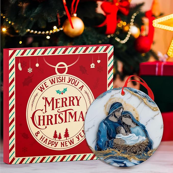 Nativity Christmas Ornaments - Unique Religious Gifts for Women, Perfect for Christian and Nativity Scene Displays, Elegant Christian, Artistic Nativity Ornaments for Home Decoration
