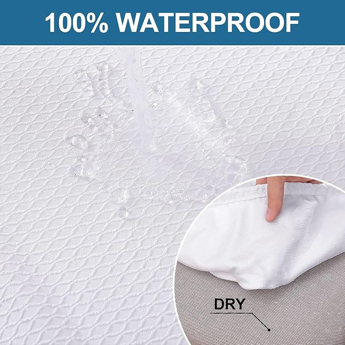 Smiry Waterproof Seat Covers for Dining Room Chairs Set of 4, Stretch Jacquard Removable Washable Chair Seat Slipcovers Protector, No Rear Covers, White
