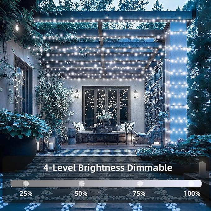 2 Pack 403 FT 1000 LED Christmas Lights Outdoor Fairy Lights Plug in Extra Long Clear Wire String Lights with Remote Timer 8 Modes for Outside House Tree Garden Wedding Party Decorations-Cool White