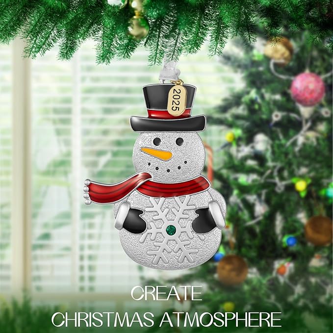 Laraine Christmas Tree Ornaments – 2025 Hanging Decorative Pendant of Tree Car Charm Holiday Keepsake Gift Home Decor (Snowman (2025))