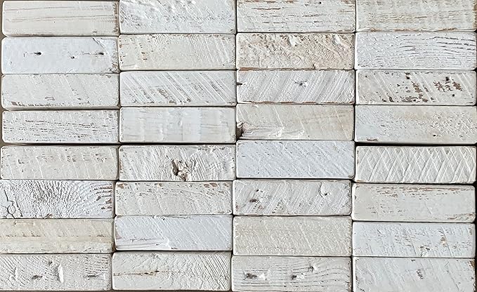 Urban Legacy Reclaimed Barnwood Planks | Floating Shelves for Wall w/Flush Mount Shelf Bracket Set Included | Set of 2 (White Wash, 36" x 7"x 2")