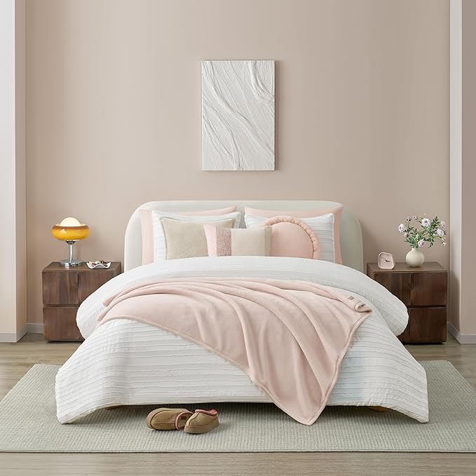 UGG Coco Plush Throw Blanket – Cozy Soft Fleece Blanket for Couch, Bed, Chair, Housewarming Gift, Bedroom or Living Room Decor, Lightweight & Hypoallergenic, 50" x 70" (Himalayan, Throw 50 x 70-inch)