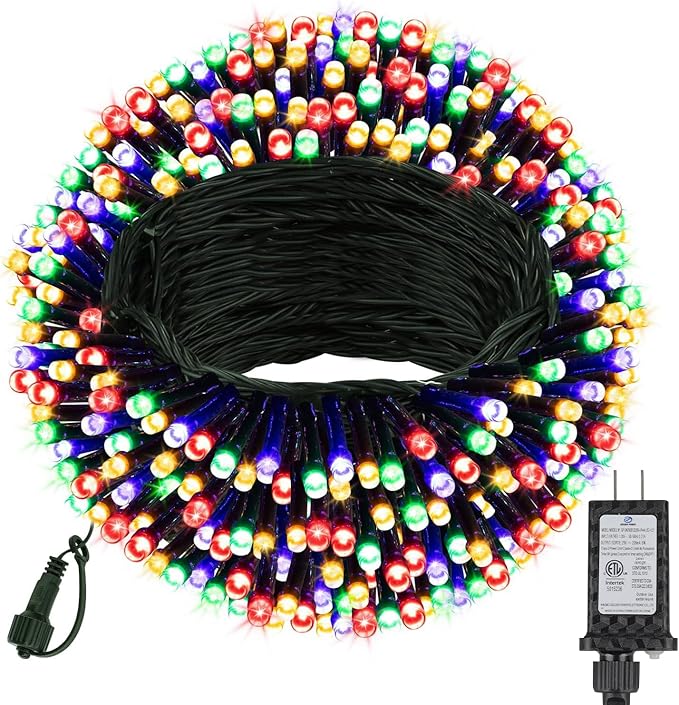 66ft 200 LED Christmas Lights - Outdoor & Indoor, Plug-in with Timer & Memory, 8 Modes Twinkle Xmas String Lights for Tree, Wreath & Party Decor, Multicolor