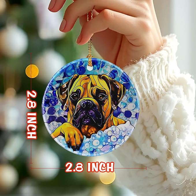 Bullmastiff Dog Ornament, Christmas Ornament – Christmas Tree Decor, Holiday Decoration, Stocking Stuffer, Festive Gift Idea, Gifts for Dog Lover, Friends, and Family