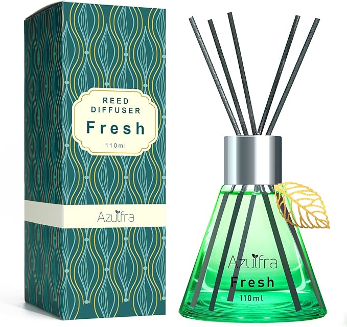 Reed Diffuser Set, Fresh Scented Diffuser for Home, Home Fragrance Scent Essential Oil Stick Diffuser for Room Shelf Decor, 3.4 oz