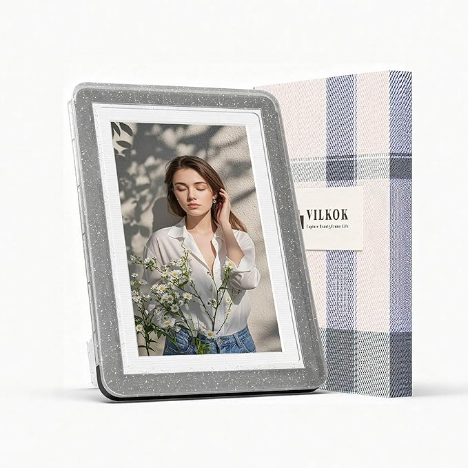 5x7 Picture Frame, Clear Acrylic Photo Frame with White Mat for 4x6 Photos, One-Piece Shatterproof Tool-Free Design, UV-Resistant Waterproof Tabletop Frame for Home Office Decor with 10-Year Warranty