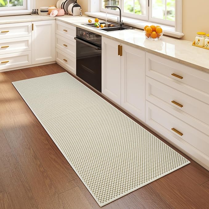 2x5 ft Hallway Runner Rug Boho Woven Washable Long Kitchen Runner Rugs Mat Non Slip, Soft Entryway Laundry Hall Runner Floor Carpet for Indoor Backdoor Bedroom Kitchen Living Room, Beige