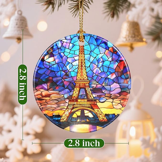 Christmas Ornaments, Eiffel Tower Ornament, Christmas Tree Ornaments, Xmas Decorations, Holiday Decorations, Eiffel Tower Lover Gifts, Holiday Party Gifts, and Xmas Gift Ideas