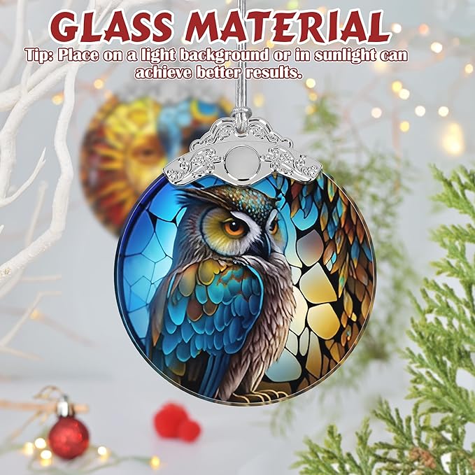 Owl Ornament, Christmas Ornaments, Christmas Decorations for Tree, Stained Glass Ornament, Heirloom Keepsake, Gift Exchange, Gift Ideas, Bauble Present