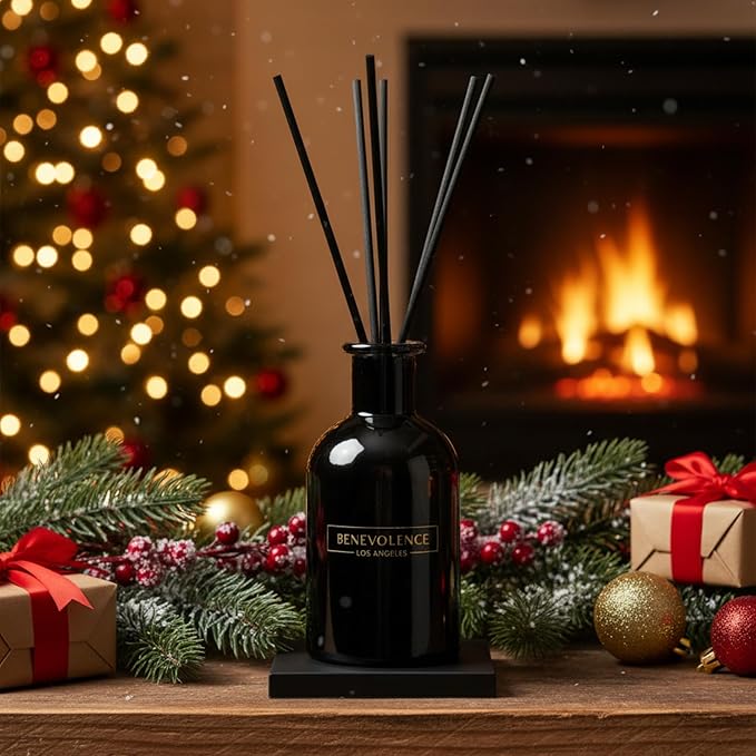 Benevolence LA Reed Diffusers for Home, Bergamot & Jasmine Relaxing Fragrance | Aromatherapy Reed Diffuser Sticks with Gift Box, Scented Sticks for Bathroom | Home Décor
