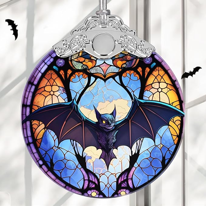Christmas Ornament, Stained Glass Ornament, Christmas Decorations for Tree, Holiday Ornament, Unique Gift Idea - Evil Bat