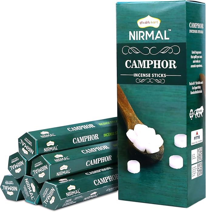 Shubhkart Hexa Kapoor Incense Sticks, Pack of 6 (120 Sticks). Pure, Clarifying Scent for Spiritual Cleansing, Puja Rituals, Havan, & Removing Negative Energy
