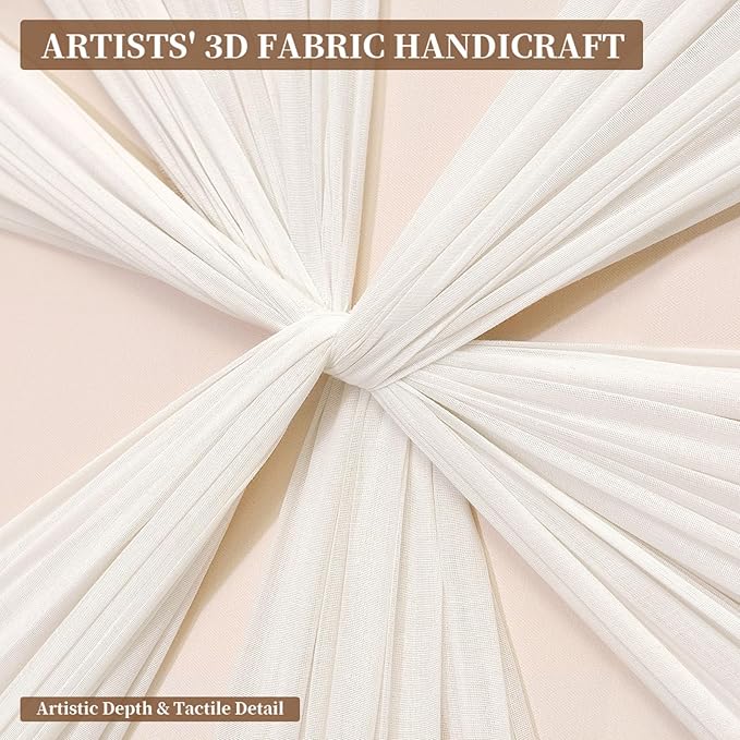 Artists' Handicraft, Large 3D Fabric Hand Painted Framed Abstract Wall Art, Minimalist Modern Luxury Artwork, Boho Modern Long Beige Wall Decor, Neutral Paintings for Living Room Bedroom Hallway Office, Horizontal, 54x27 In