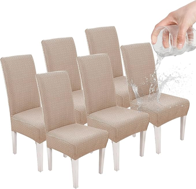 Parsons Dining Chair Cover, Detachable Sofa Chair Cover, Retractable Chair Cover (6, Brown)