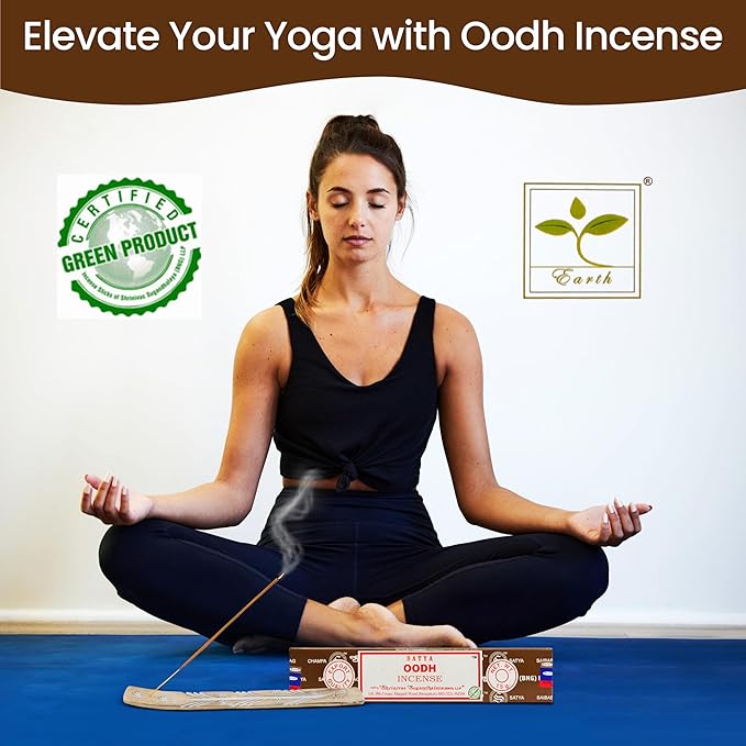 Satya Nagchampa Oodh Incense Sticks, Satya Bng (Bangalore) Insenses 15gmx3 Pack (45 GMS) with Raajsee Incense Holder Bundle, Satya Nagchampa Natural Incense