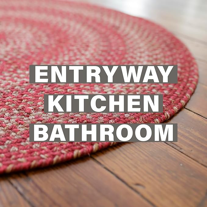 Homespice Apple Pie Jute Braided Rug 2x3' - Premium Country Kitchen Rugs Also Ideal to Use in Kitchen and Bathroom