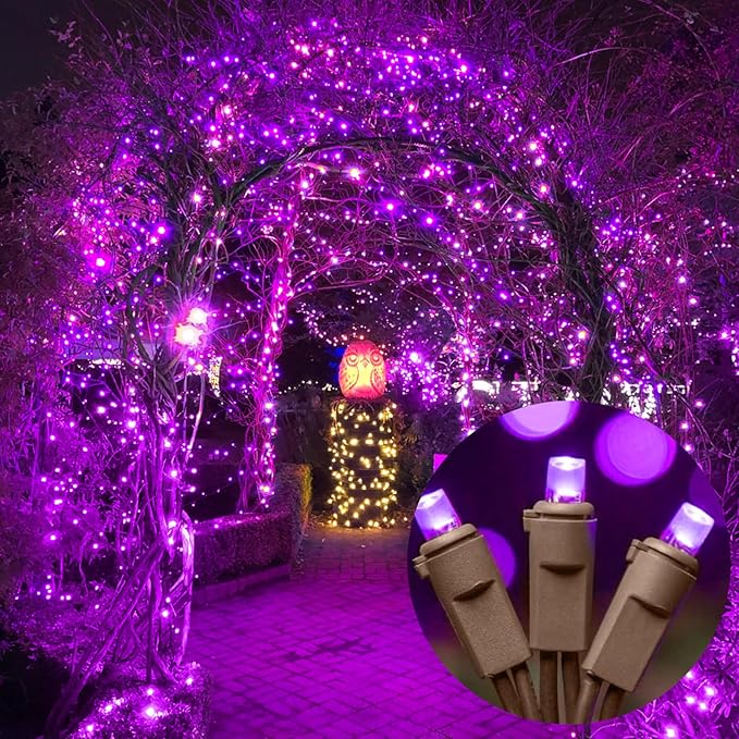 LAMPHOME Purple Halloween Lights- 21.6FT100 LED Christmas Lights, Mini led String Light for Indoor Outdoor Home Holiday Party Wedding Independence Day Decoration