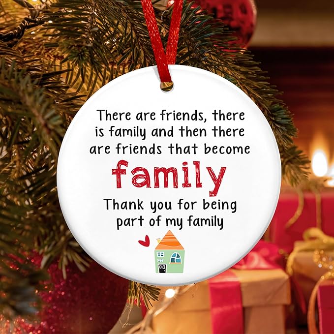 Friend Gifts for Women, Men, Christmas Ornaments - Friendship, BFF, Bestie, Friend Birthday Gifts for Friends, Work Bestie Gift Ideas - Christmas Tree Decoration Ceramic Ornament