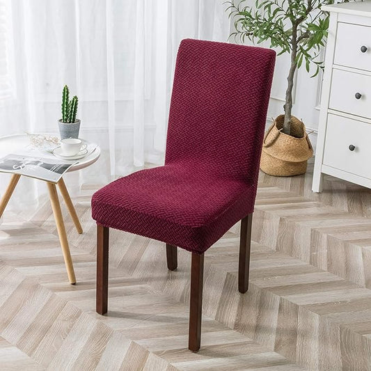 Genina Chair Covers for Dining Room Chair Covers Dining Chair Slipcovers Stretch Kitchen Parsons Chair Cover (Wine Red, 2 PCS)