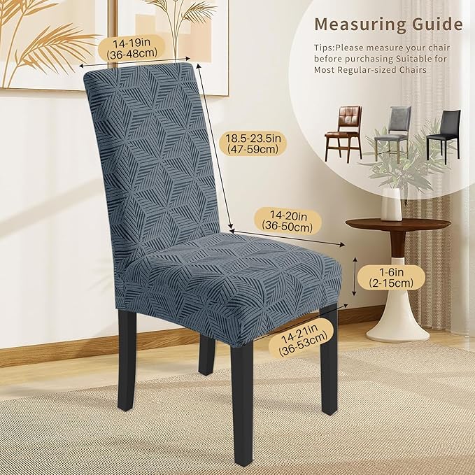 YEMYHOM Dining Chair Covers Set of 2, Stretch Dining Room Parsons Chair Slipcover, Removable Washable Furniture Protector for Home, Kitchen, Banquet (Dark Gray)