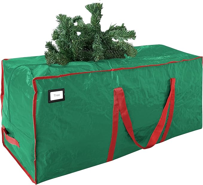 Cosy Family 7.5 ft Christmas Tree Storage Bag - Durable Heavy Duty Extra Large Artificial Xmas Holiday Tree Bag with Reinforced Handles and Dual Zippers Wide Opening - Green