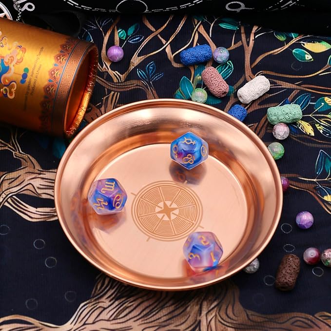 Copper Offering Bowl Ritual Plate Great for Altar,Incense Burner, smudging Bowl, Offering Dish,Candle Trays, Ash Catcher,Jewelry Dish (Mormon Totem)