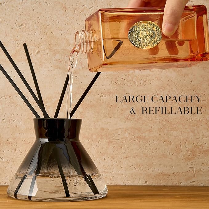 M&SENSE 10.14 oz Large Reed Diffuser Set | Lavender Eucalyptus Scent Oil Diffuser with Sticks | Hotel Collection Non-Toxic Essential Oil |for Bedroom Bathroom Living Room